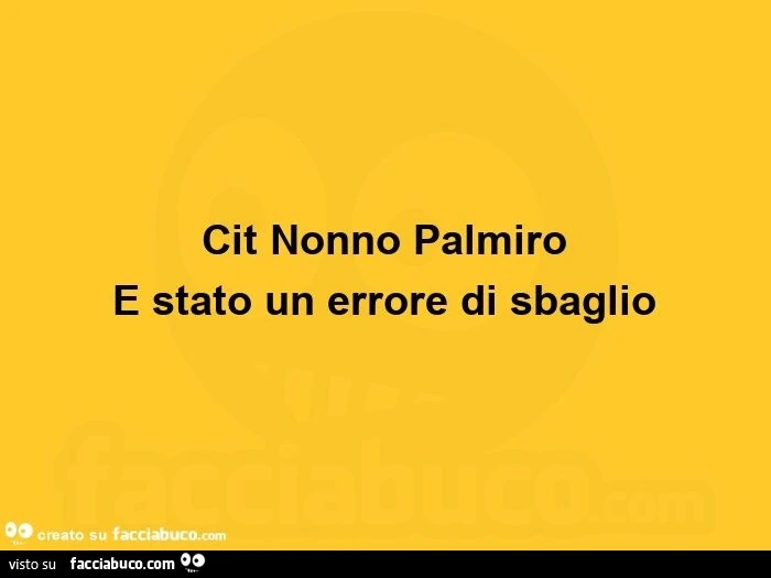 Cit nonno palmiro. È Stato un errore di sbaglio 
