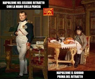 Napoleone e la sua mano sulla pancia