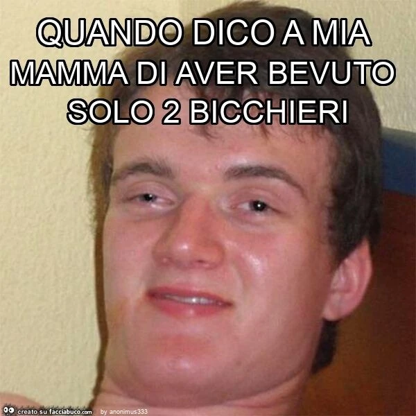 Quando dico a mia mamma di aver bevuto solo 2 bicchieri