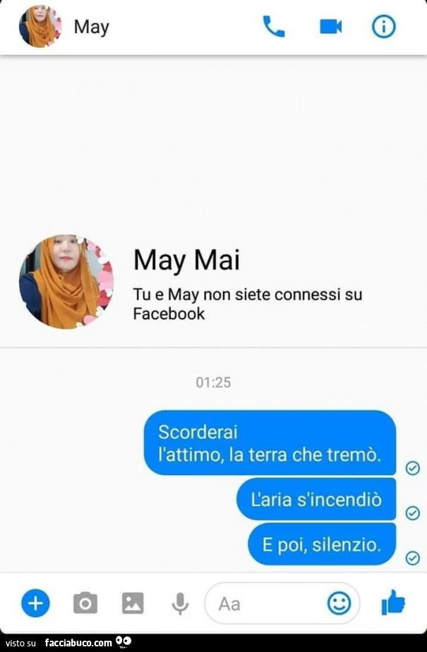 May mai scorderai l'attimo, la terra che tremò. L'aria s'incendiò e poi, silenzio