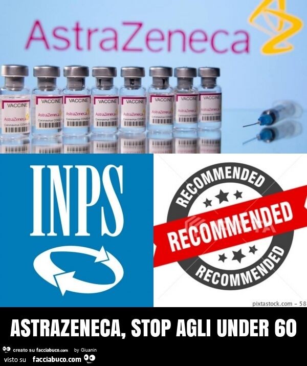 Astrazeneca, stop agli under 60