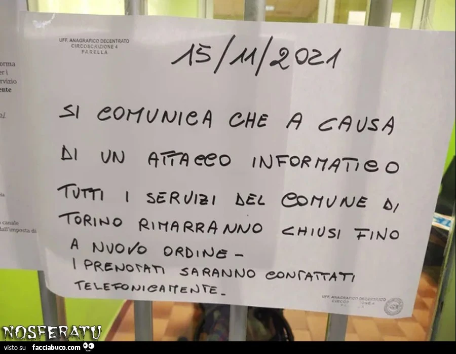 Attacco informatico al comune di Torino