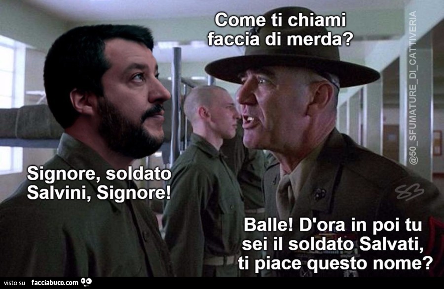 Come ti chiami faccia di merda?