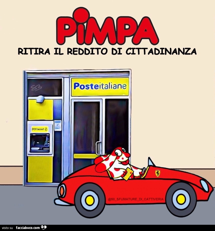 Pimpa ritira il reddito di cittadinanza