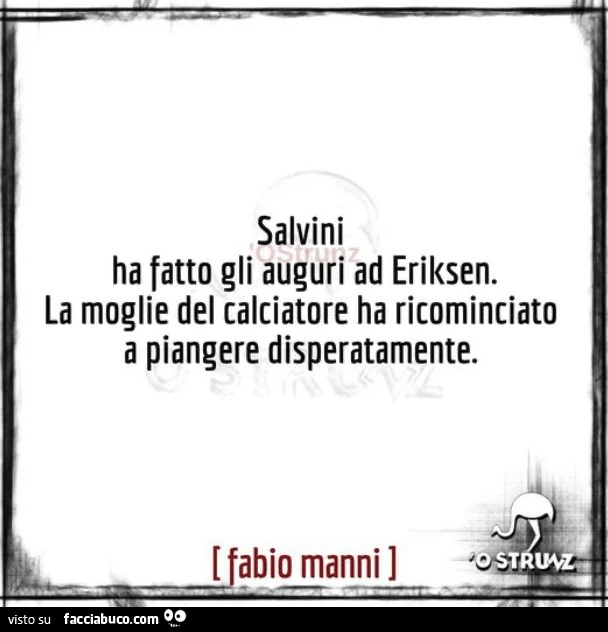 Salvini ha fatto gli auguri ad eriksen. La moglie del calciatore ha ricominciato a piangere disperatamente