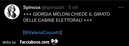 Giorgia meloni chiede il girato delle cabine elettorali