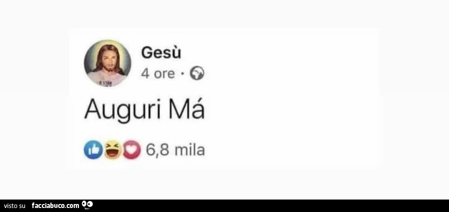 Gesù: auguri mà