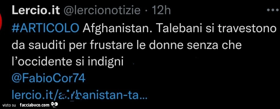 Afghanistan. Talebani si travestono da sauditi per frustare le donne senza che l'occidente si indigni