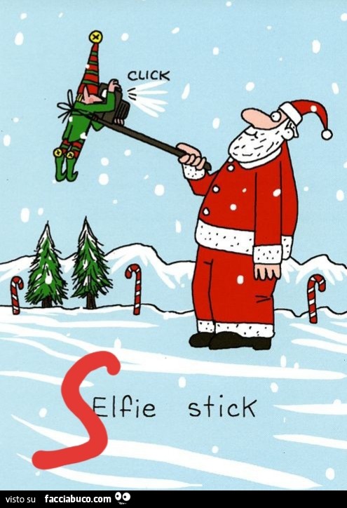 S Elfie stick. Babbo Natale, Elfo, Selfie