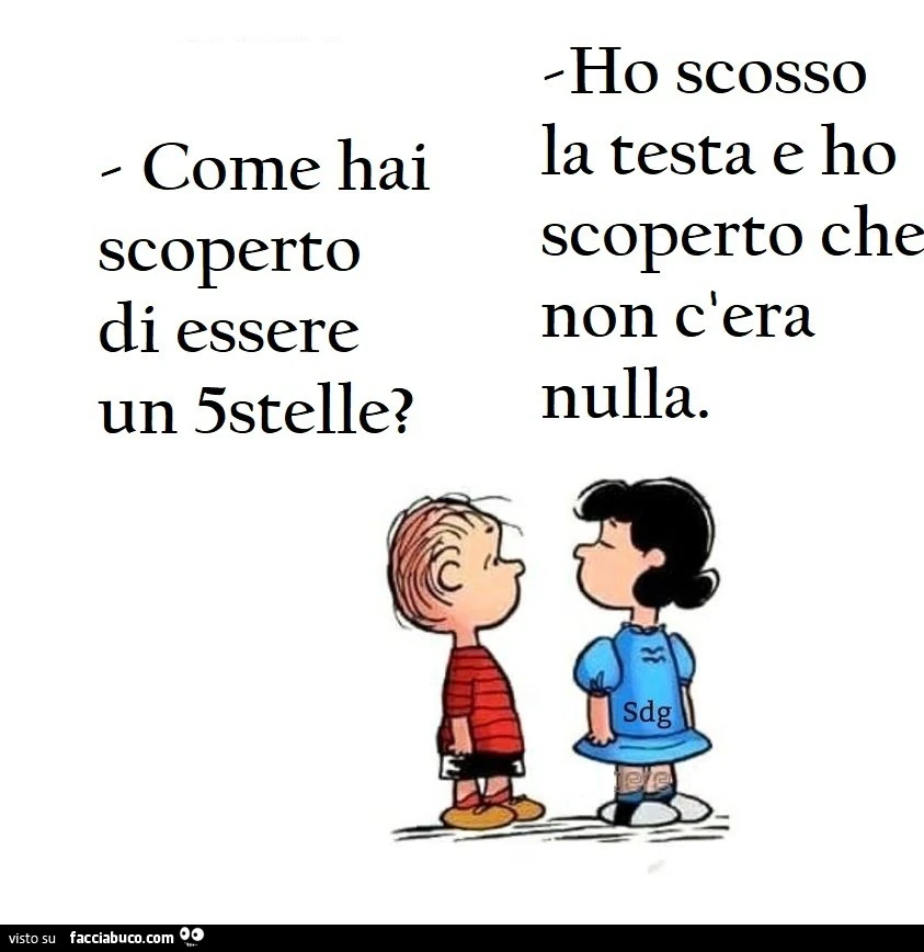 Come hai scoperto di essere un 5stelle? Ho scosso la testa e ho scoperto che non c'era nulla