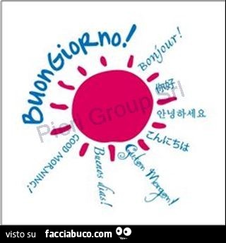 Sole. Buongiorno in varie lingue