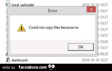 Could not copy file because no
