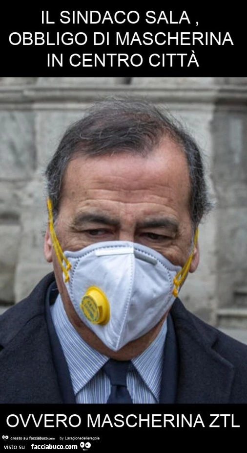 Il sindaco sala, obbligo di mascherina in centro città ovvero mascherina ztl