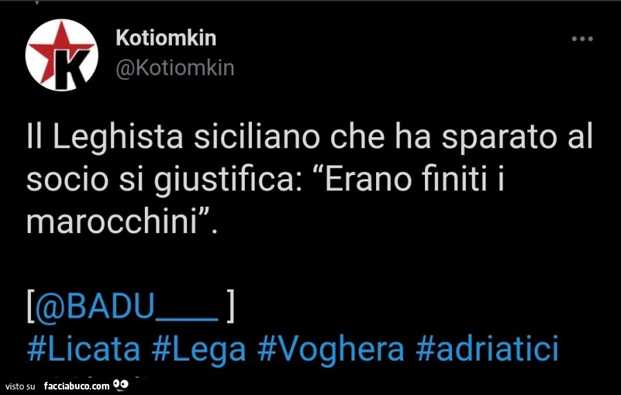 Il leghista siciliano che ha sparato al socio si giustifica: erano finiti i marocchini