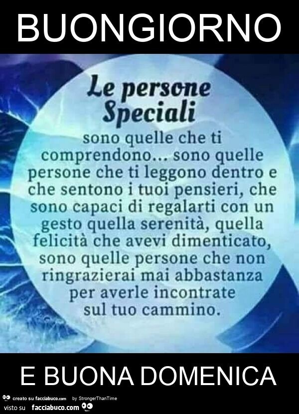 Buongiorno e buona domenica