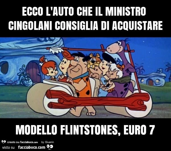 Ecco l'auto che il ministro cingolani consiglia di acquistare modello flintstones, euro 7
