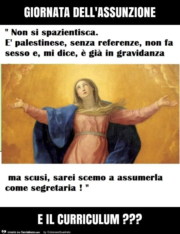 Giornata dell'assunzione e il curriculum?