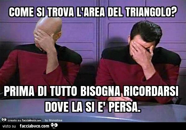 Come si trova l'area del triangolo? Prima di tutto bisogna ricordarsi dove la si è persa