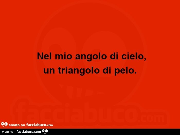 nel mio angolo di cielo, un triangolo di pelo