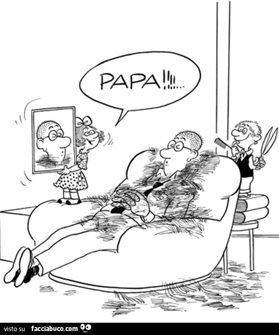 Tagliano i capelli al papà mentre dorme
