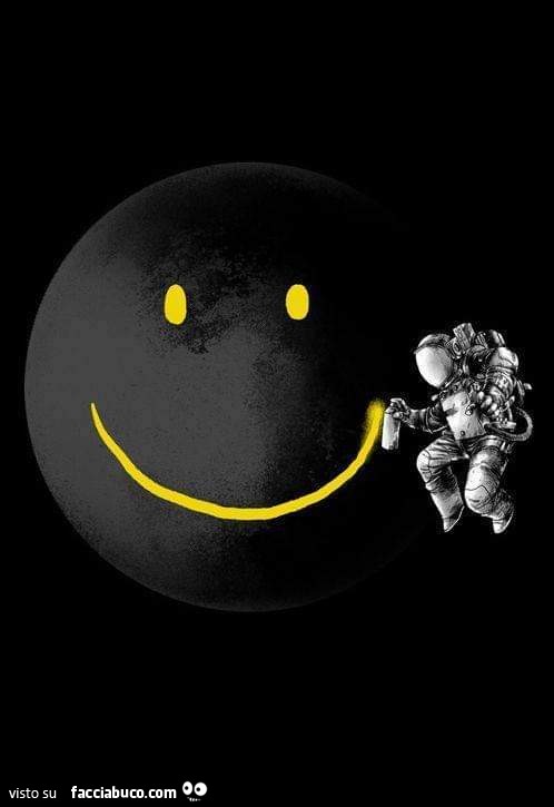 Astronauta smile sulla luna
