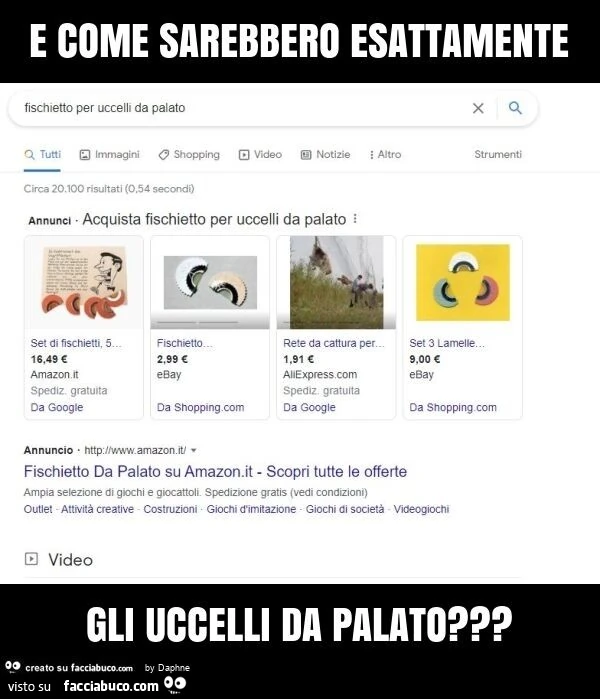 E come sarebbero esattamente gli uccelli da palato?