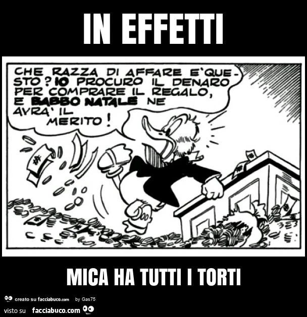 In effetti mica ha tutti i torti