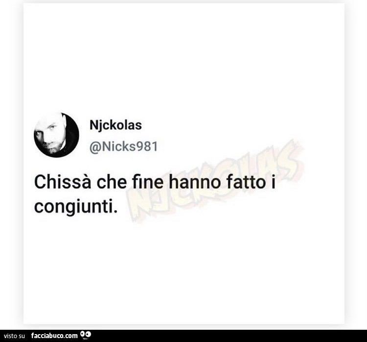 Chissà che fine hanno fatto i congiunti