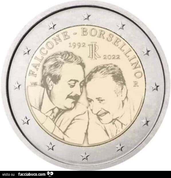 La nuova moneta di due euro per il 2022 Falcone Borsellino