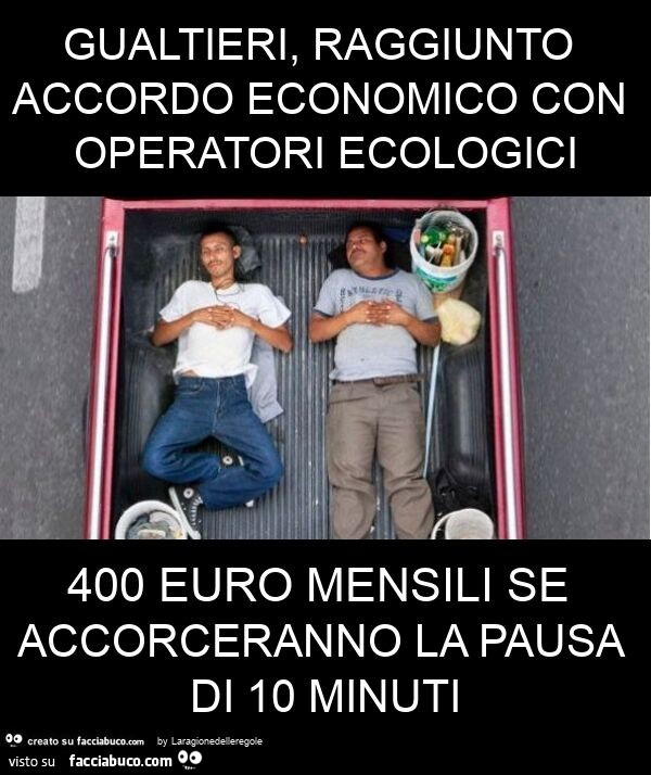 Gualtieri, raggiunto accordo economico con operatori ecologici 400 euro mensili se accorceranno la pausa di 10 minuti