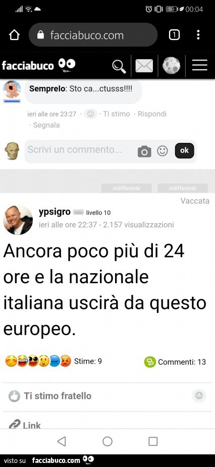 Ypsigro: ancora poco più di 24 ore e la nazionale italiana uscirà da questo europeo