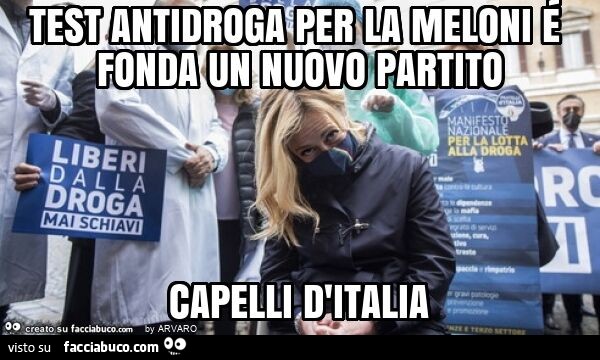Test antidroga per la meloni é fonda un nuovo partito capelli d'italia