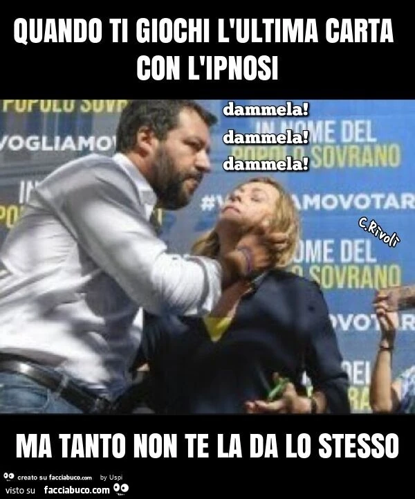 Quando ti giochi l'ultima carta con l'ipnosi ma tanto non te la da lo stesso