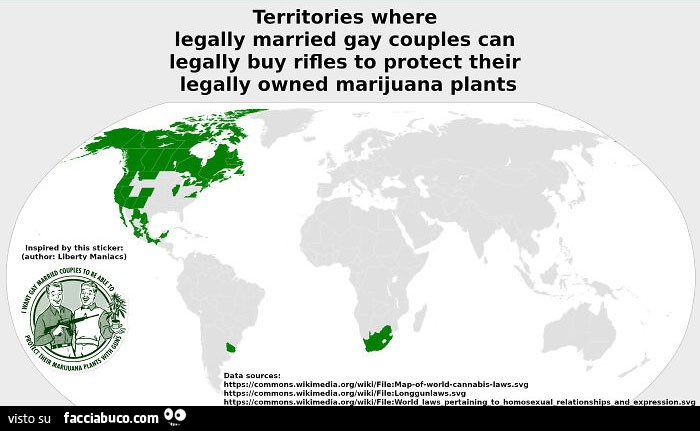 Territories where legally married gay couples can legally buy rifles to protect their legally owned marijuana plants