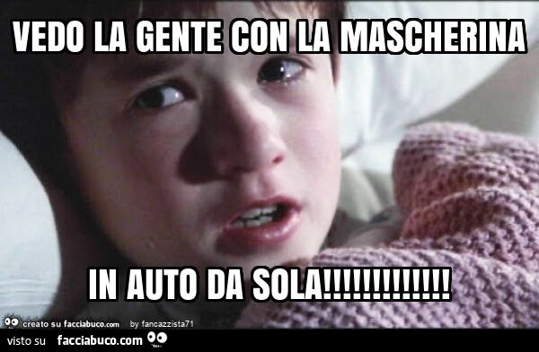 Vedo la gente con la mascherina in auto da sola