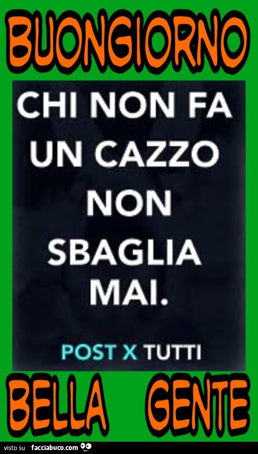 Chi non fa un cazzo non sbaglia mai