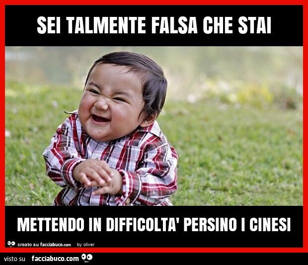 Sei talmente falsa che stai mettendo in difficoltà persino i cinesi