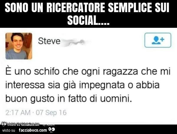 Sono un ricercatore semplice sui social
