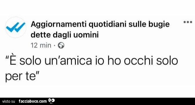 È solo un'amica io ho occhi solo per te