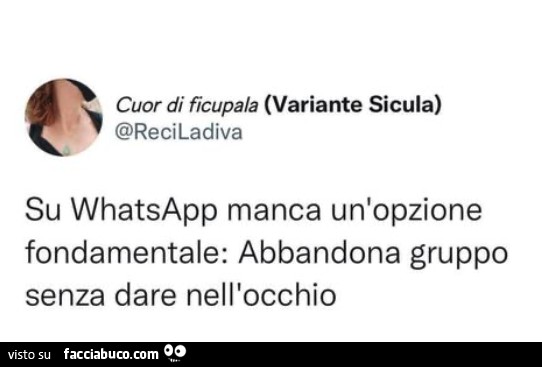 Su whatsapp manca un'opzione fondamentale: abbandona gruppo senza dare nell'occhio