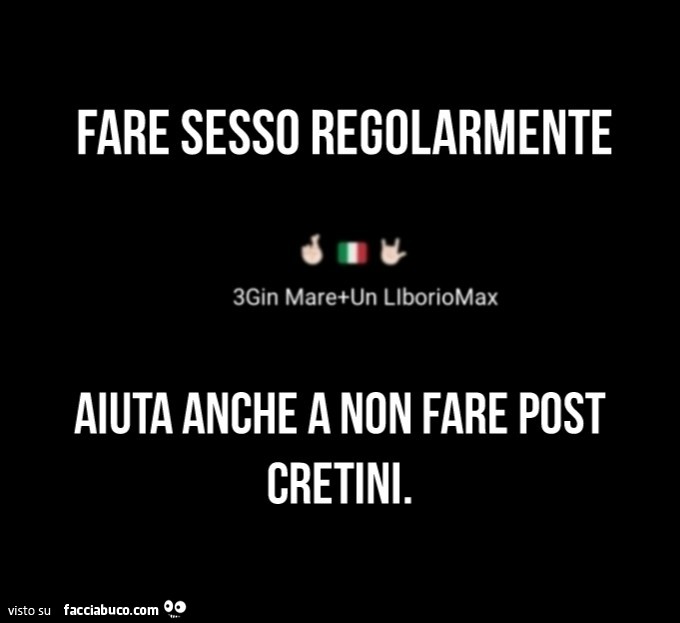 Fare sesso regolarmente aiuta anche a non fare post cretini