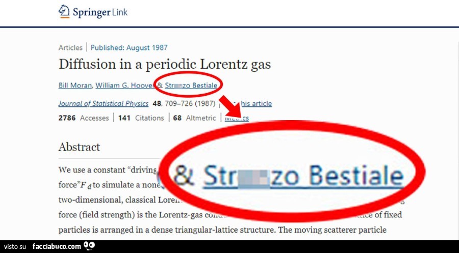 Diffusion in a periodic lorentz gas. Stronzo bestiale