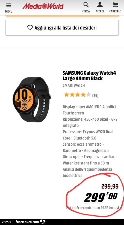 Samsung Galaxy Watch4 in sconto di 0.99€
