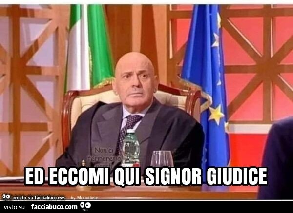 Ed eccomi qui signor giudice