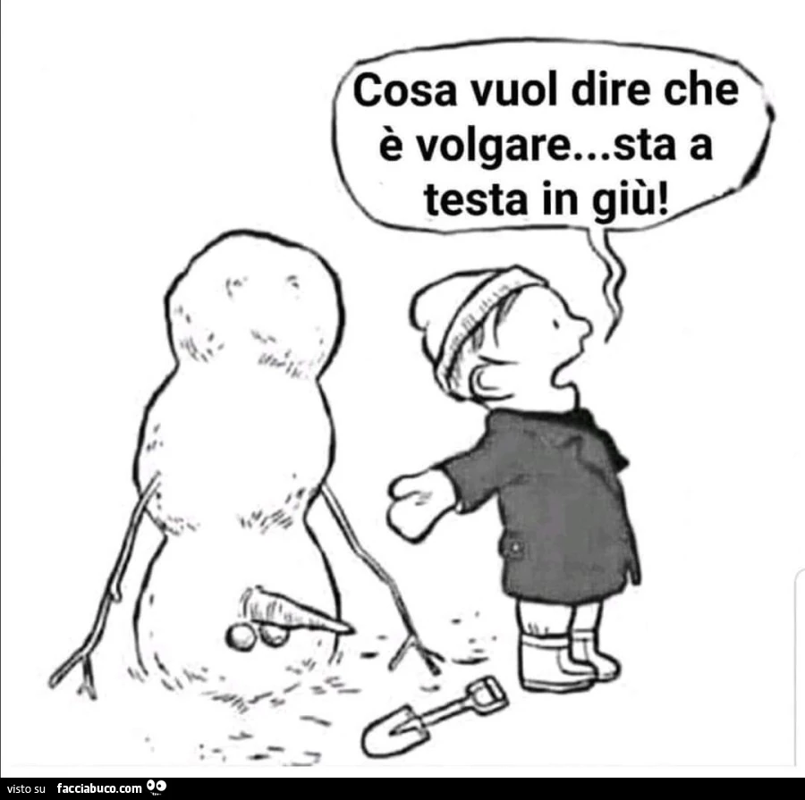 Cosa vuol dire che è volgare&hellip; sta a testa in giù