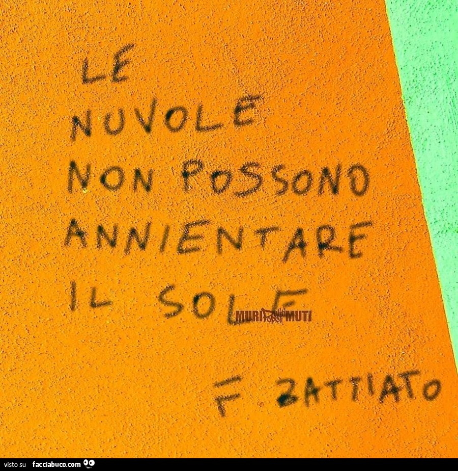 Le nuvole non possono annientare il sole. F. Battiato
