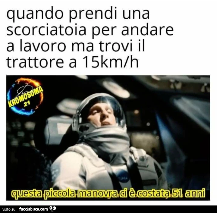 Quando prendi una scorciatoia per andare al lavoro