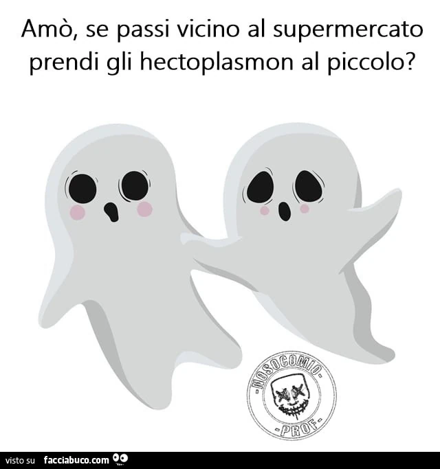 Amò, se passi vicino al supermercato prendi gli hectoplasmon al piccolo?