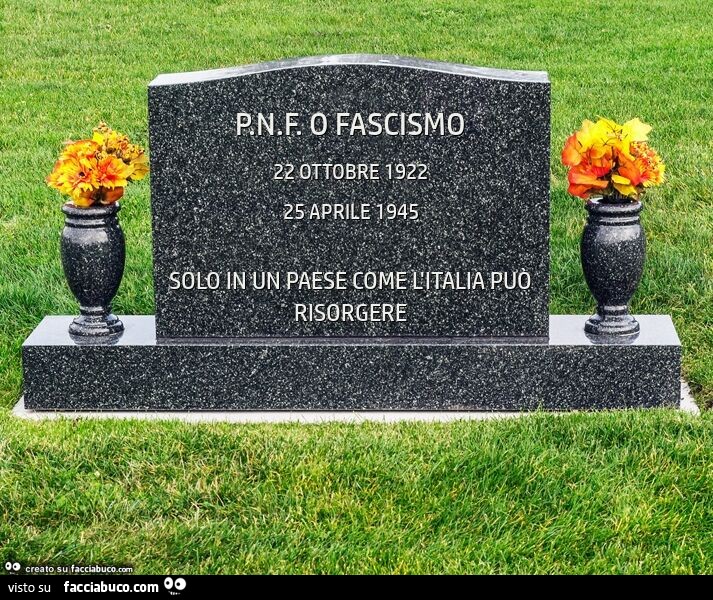 P. N. F. O fascismo. Solo in un paese come l'italia può risorgere