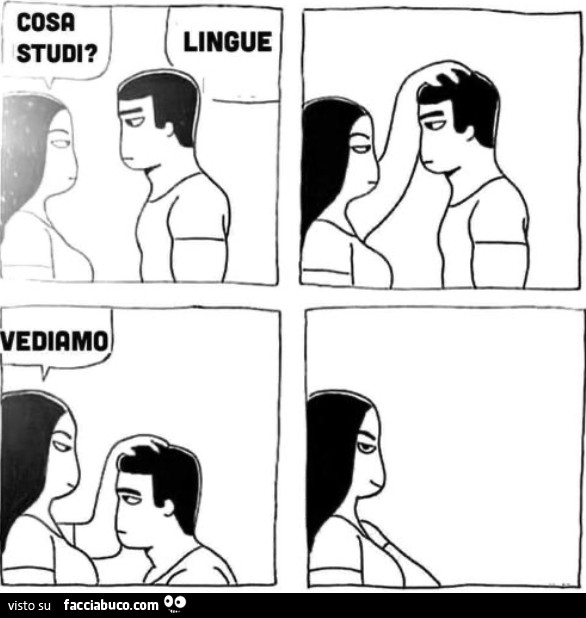 Cosa studi? Lingue. Vediamo